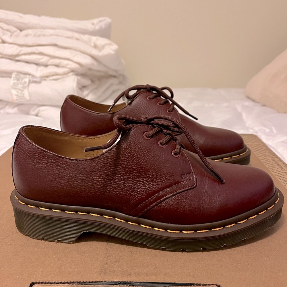 Dr. Martens 1461 Virginia Leather Red Size 7 Men 8 Women UK 6